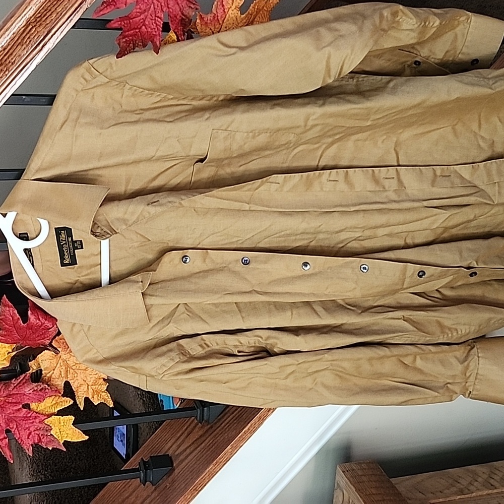 Men's high end dress shirt.  Rust color.  Great for fall.